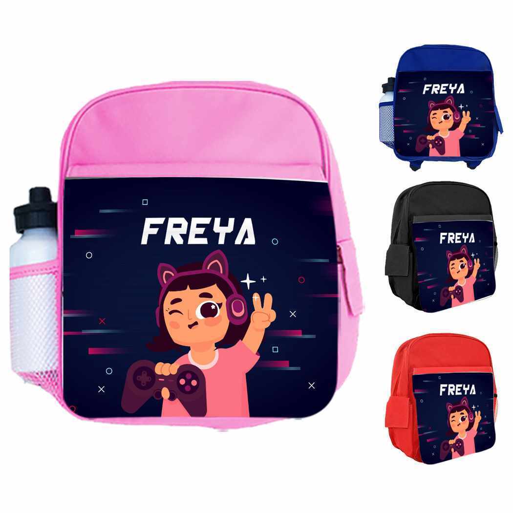 Personalised Kids Backpack Any Name Gaming Boys Girls Children School Bag 3