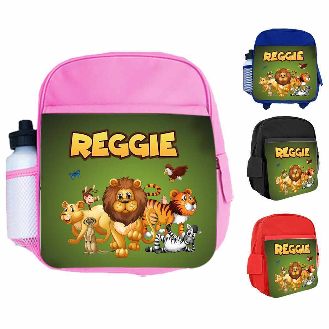 Personalised Kids Backpack Any Name Animal Design Boys Girls kid School Bag 35