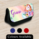 Personalised Pencil Case Unicorn Girls Boys Stationary Kids School Bag 7