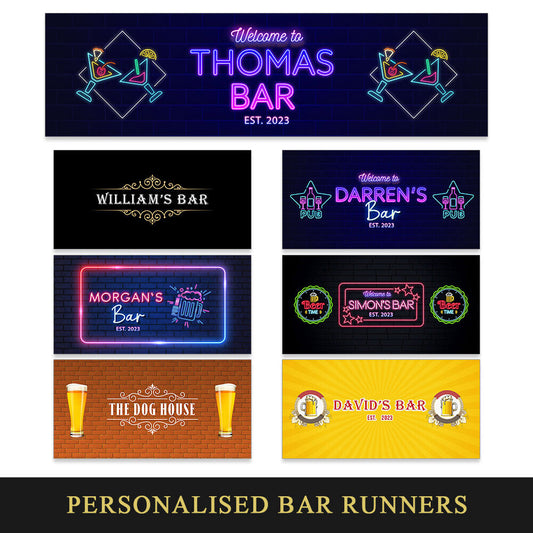 Personalised Any Text Beer Mat Label Bar Runner Ideal Home Pub Cafe Occasion 4