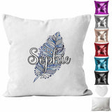 Personalised Cushion Floral Sequin Cushion Pillow Printed Birthday Gift 46