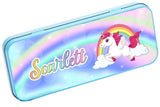 Personalised Any Name Unicorn Pencil Case Tin Children School Kids Stationary 35