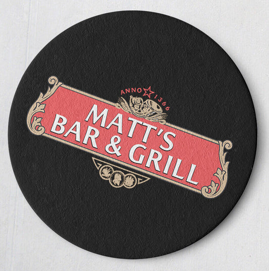 Personalised Any Name Bar Coaster Beer Home Pub Cafe Occasion Gift Idea 4