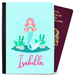 Personalised Mermaid Children Passport Cover Holder Any Name Holiday Accessory 2