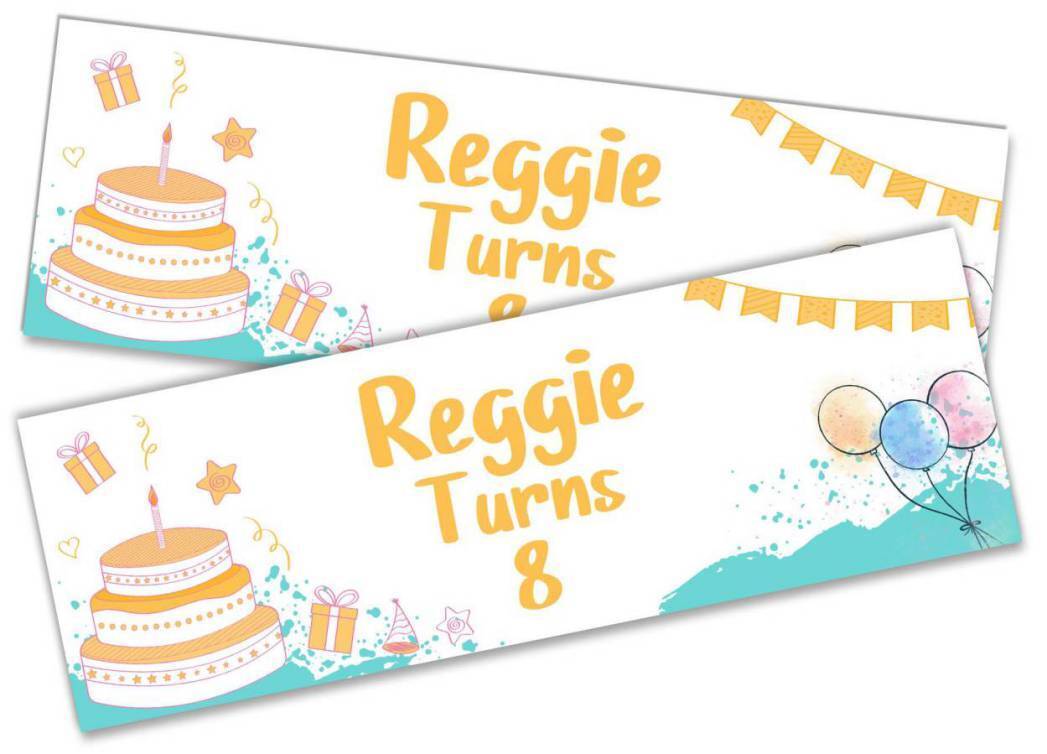 Personalised Birthday Banners Generic Design Children Kids Party Decoration 199