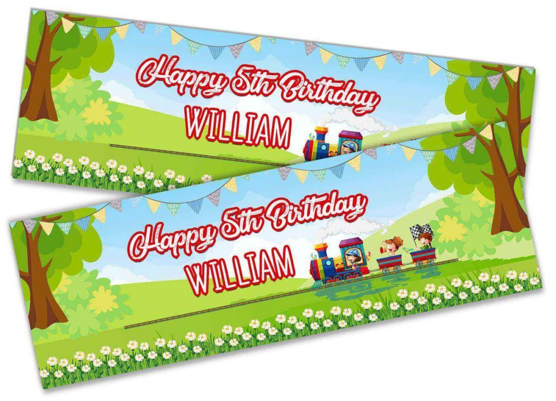 Personalised Birthday Banners Jungle Design Children Kids Party Decoration 81