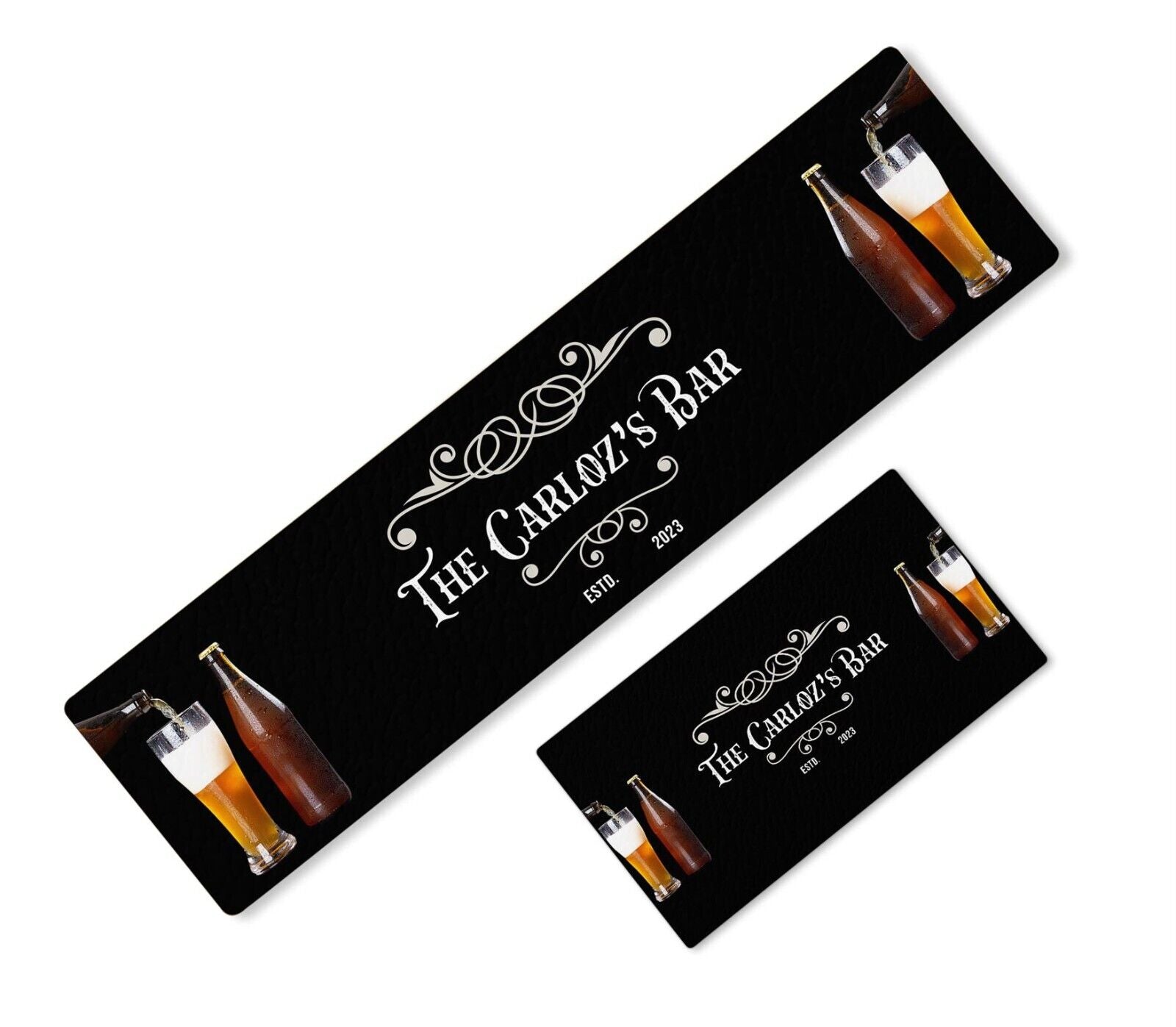 Personalised Any Text Beer Mat Label Bar Runner Ideal Home Pub Cafe Occasion 15