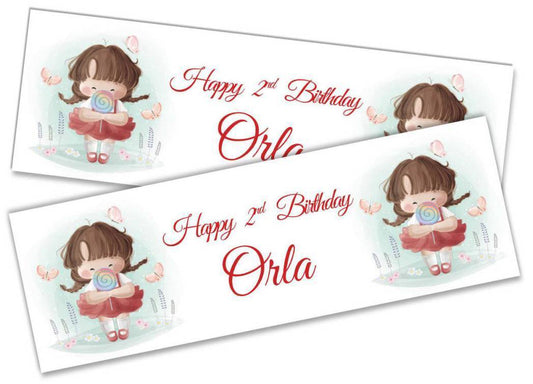 Personalised Birthday Banners Generic Design Children Kids Party Decoration 198