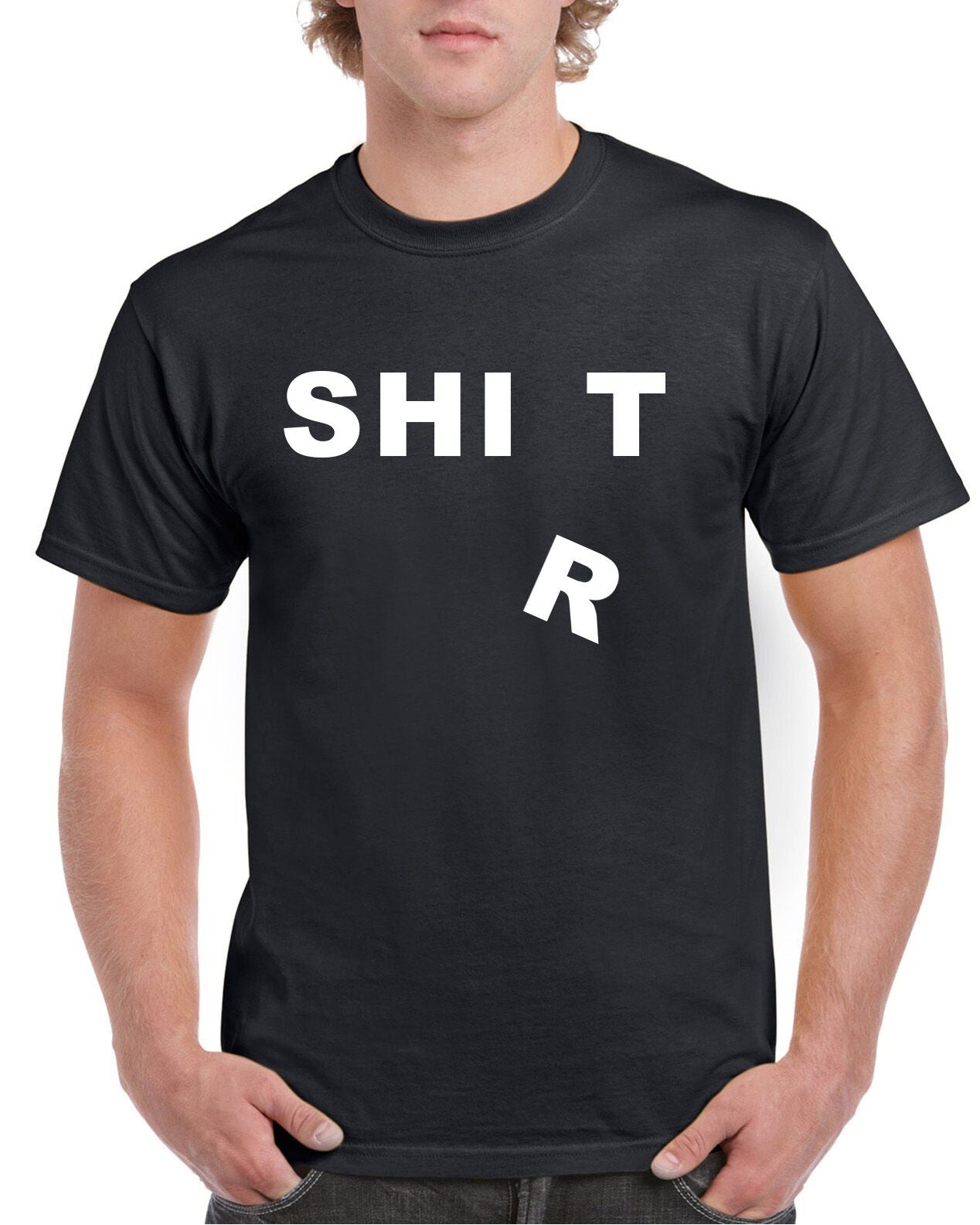 Shite Shirt Short Sleeve Novelty T-Shirt  Black