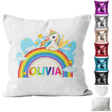 Personalised Cushion Unicorn Sequin Cushion Pillow Printed Birthday Gift 16