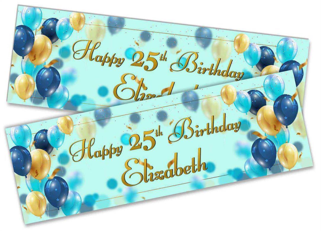 Personalised Birthday Banners Balloon Design Children Kids Party Decoration 75