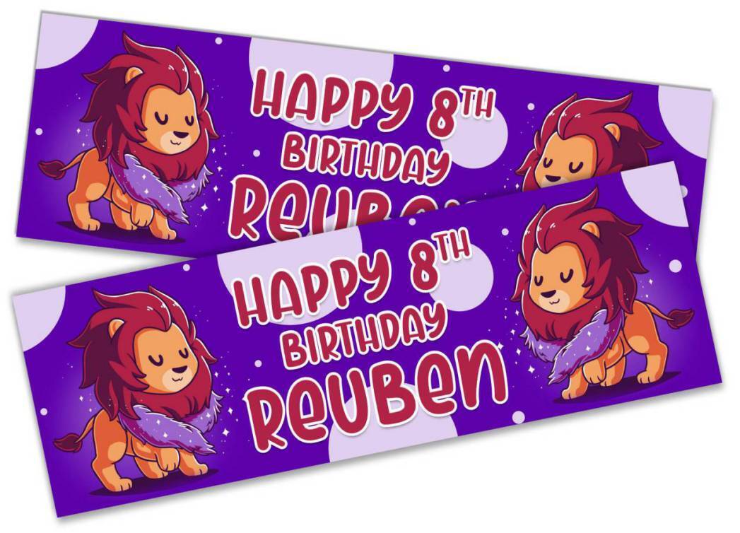 Personalised Birthday Banners Generic Design Children Kids Party Decoration 199