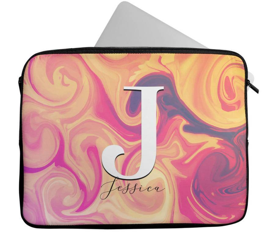 Personalised Any Name Marble Design Laptop Case Sleeve Tablet Bag 105