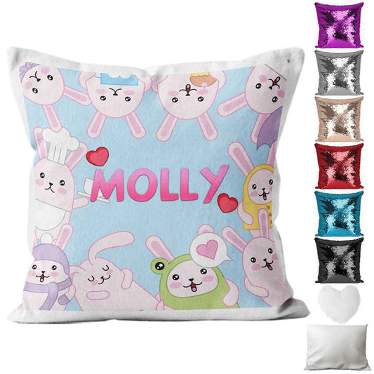 Personalised Cushion Animal Sequin Cushion Pillow Printed Birthday Gift 33