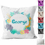 Personalised Cushion Animal Sequin Cushion Pillow Printed Birthday Gift 59