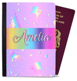 Personalised Unicorn kids Passport Cover Holder Any Name Holiday Accessory 19