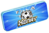 Personalised Any Name Football Pencil Case Tin Children School Kids Stationary 2