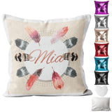 Personalised Cushion Floral Sequin Cushion Pillow Printed Birthday Gift 3