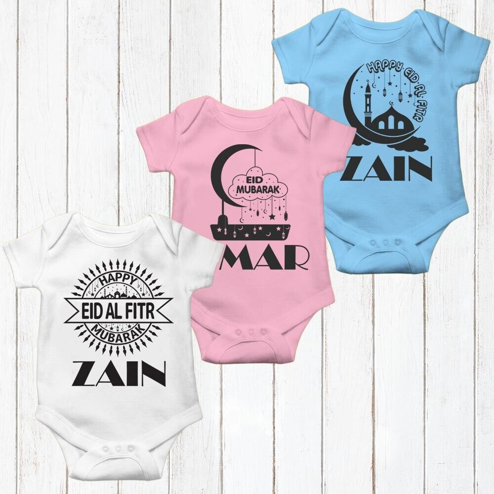 Personalised Eid Baby Vest Baby grow Little baby body suit 25