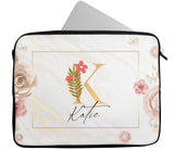 Personalised Any Name Floral Design Laptop Case Sleeve Tablet Bag 10