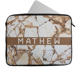 Personalised Any Name Marble Design Laptop Case Sleeve Tablet Bag 34