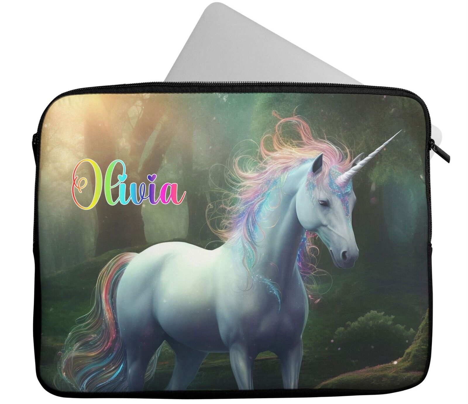 Personalised Any Name Unicorn Design Laptop Case Sleeve Tablet Bag 50