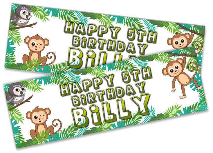 Personalised Birthday Banners Generic Design Children Kids Party Decoration 217