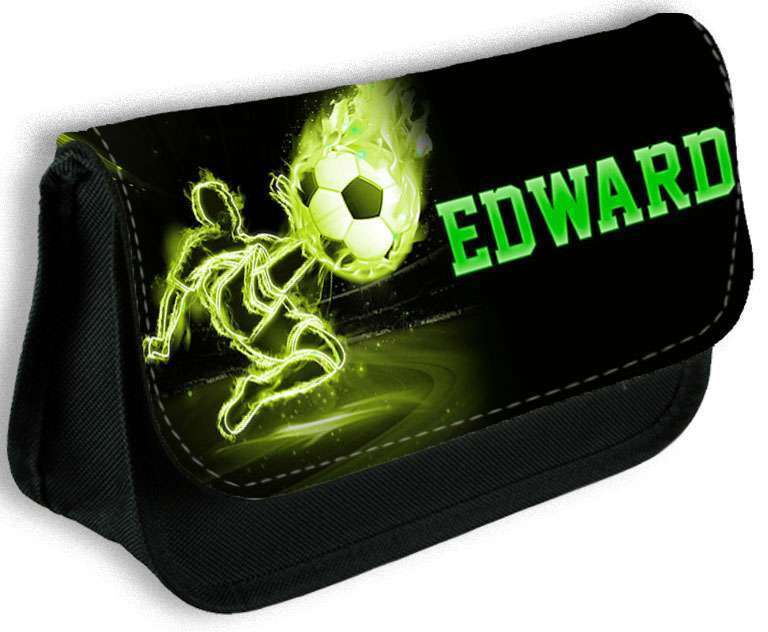 Personalised Pencil Case Football Girls Boys Stationary Kids School Bag 3