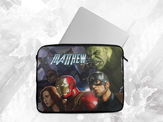 Personalised Laptop Case Any Name Avengers Sleeve Tablet Bag Chromebook Gift 2