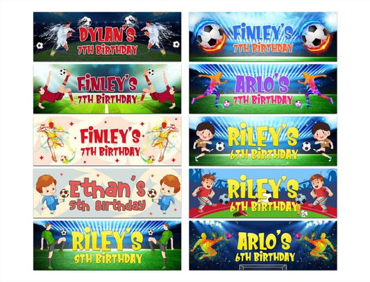 Personalised Birthday Banners Football Design Children Kids Party Decoration 55
