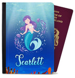 Personalised Mermaid Children Passport Cover Holder Any Name Holiday Accessory 2