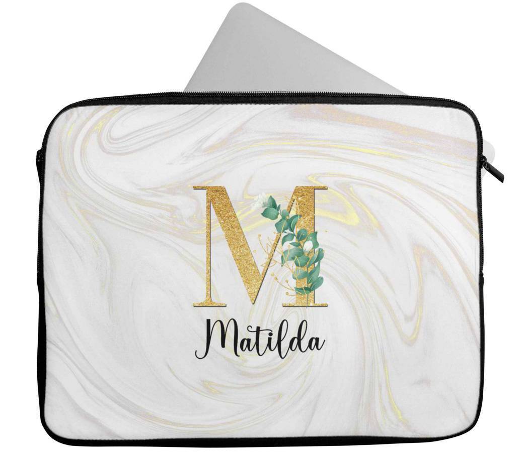 Personalised Any Name Marble Design Laptop Case Sleeve Tablet Bag 69