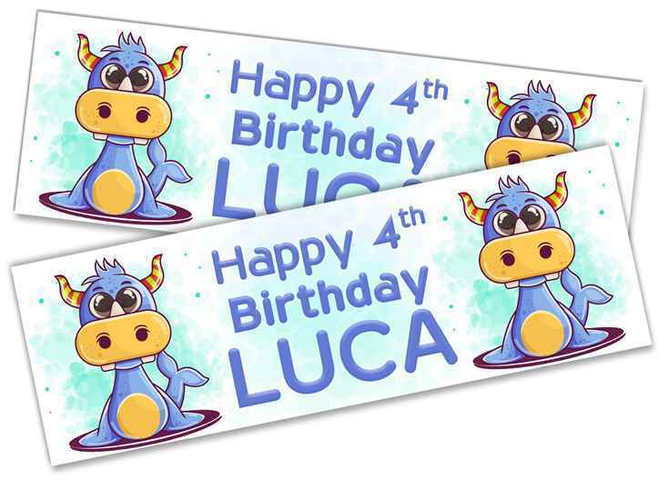 Personalised Birthday Banners Generic Design Children Kids Party Decoration 203