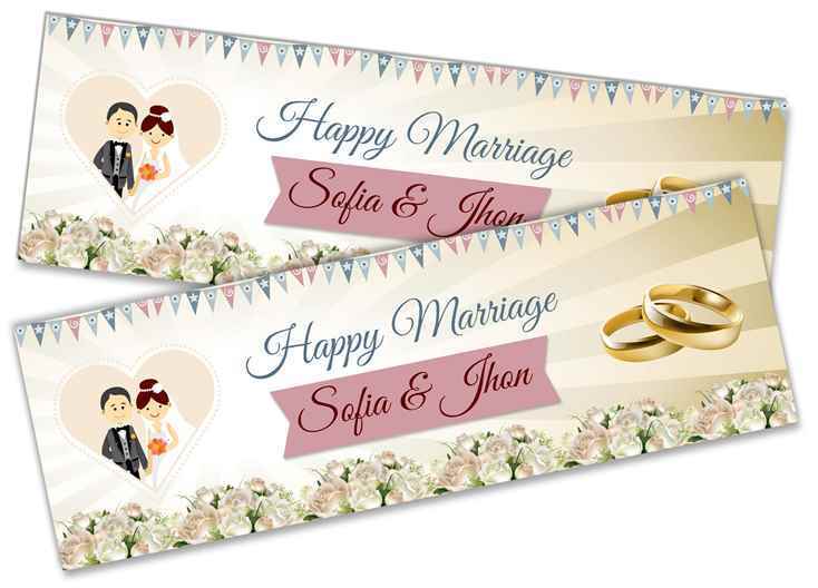 Personalised Wedding Banner Adult Party Celebration Marriage 234