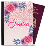 Personalised Glitter Childern Passport Cover Holder Any Name Holiday Accessory 8