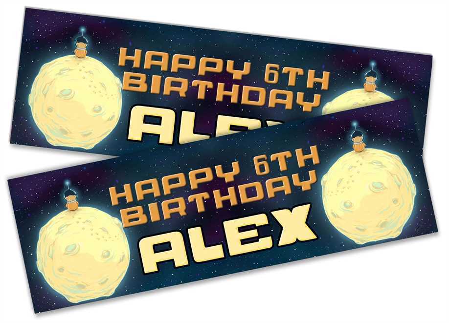 Personalised Birthday Banners Space Design Children Kids Party Decoration 53