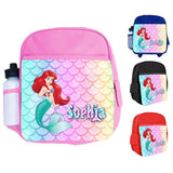 Personalised Kids Backpack Any Name Mermaid Design Boys Girls kid School Bag 25