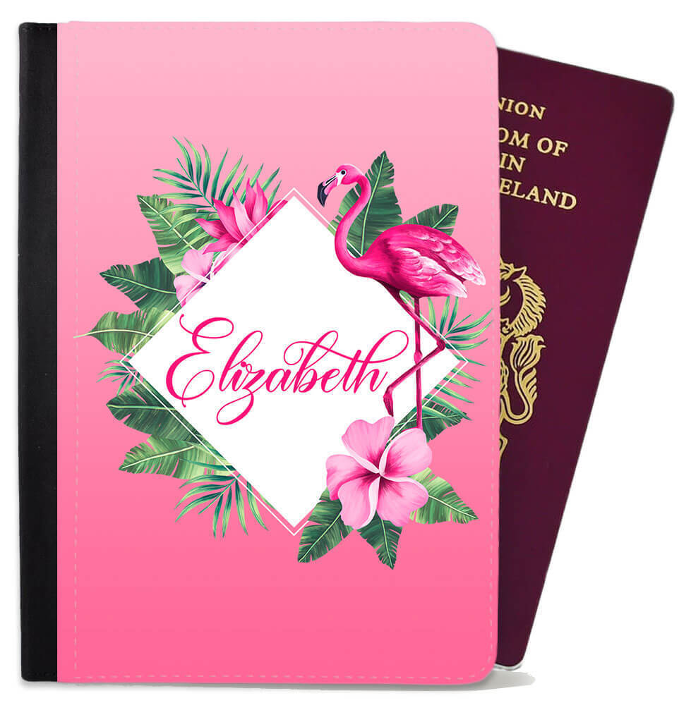 Personalised Flamingo Passport Cover Holder Any Name Holiday Accessory 9