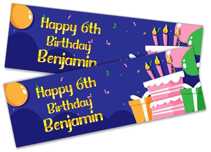 Personalised Birthday Banners Generic Design Children Kids Party Decoration 217