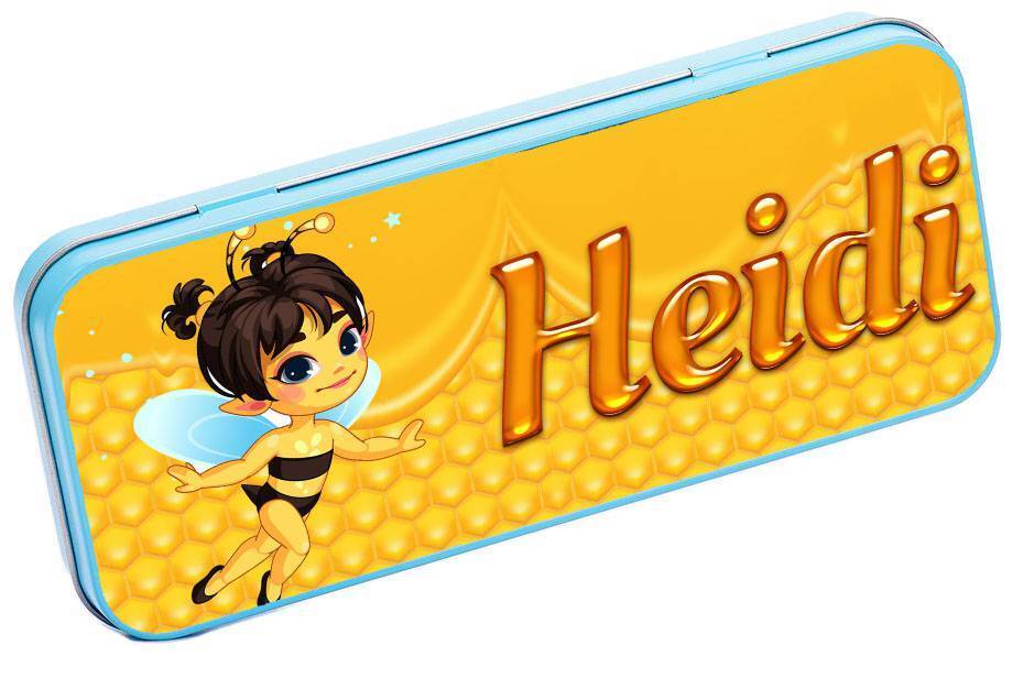 Personalised Any Name Bee Pencil Case Tin Children School Kids Stationary 16