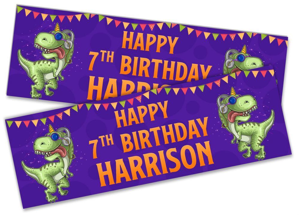 Personalised Birthday Banners Generic Design Children Kids Party Decoration 117