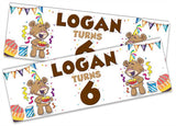 Personalised Birthday Banners Generic Design Children Kids Party Decoration 43