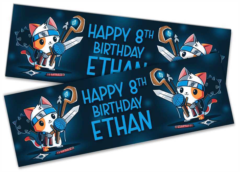 Personalised Birthday Banners Generic Design Children Kids Party Decoration 190