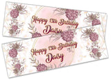 Personalised Birthday Banners Floral Design Kids adult Party Decoration 86