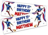 Personalised Birthday Banners Football Design Children Kids Party Decoration 123