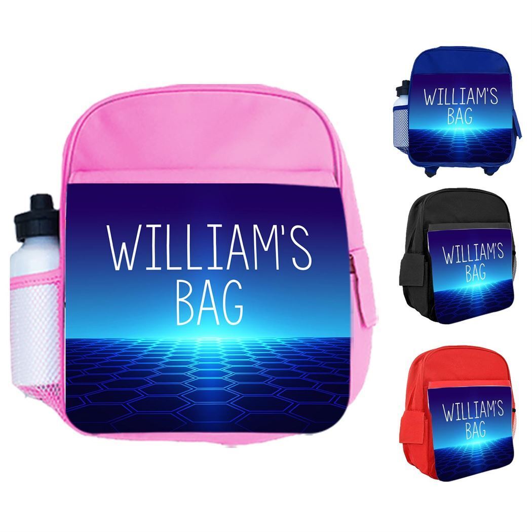 Personalised Kids Backpack Any Name Generic Design Boys Girls kid School Bag 44