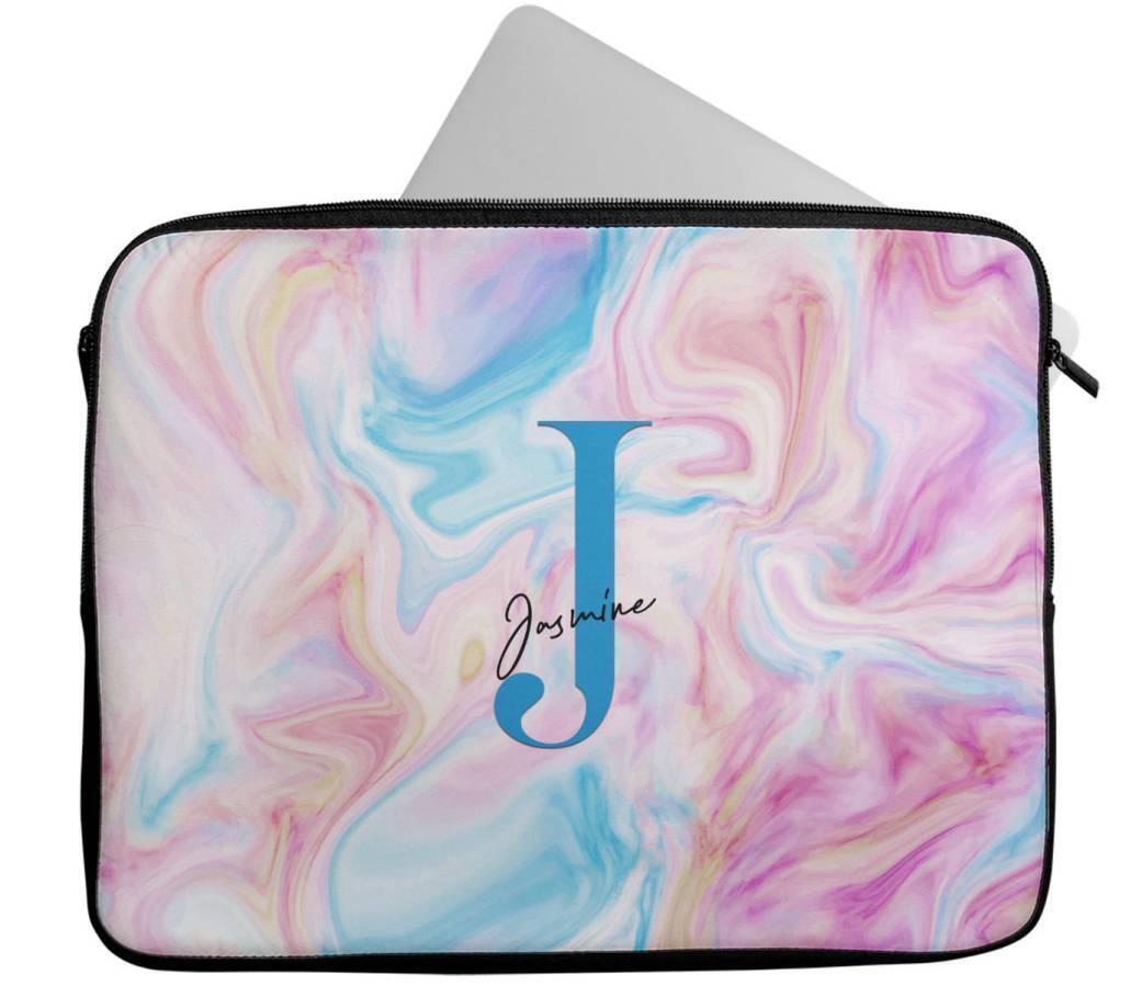 Personalised Any Name Marble Design Laptop Case Sleeve Tablet Bag 115