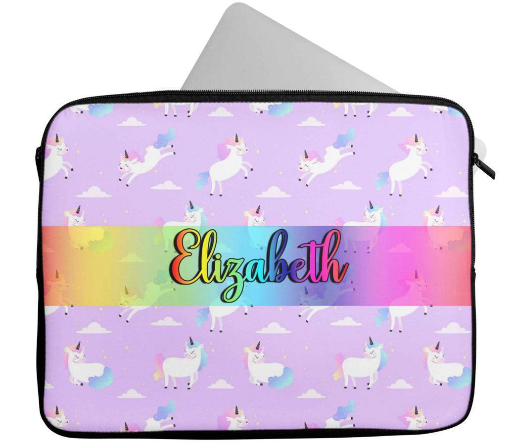 Personalised Any Name Unicorn Design Laptop Case Sleeve Tablet Bag 89