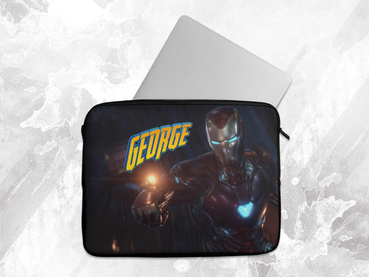 Personalised Laptop Case Any Name Iron man Sleeve Tablet Bag Chromebook Gift