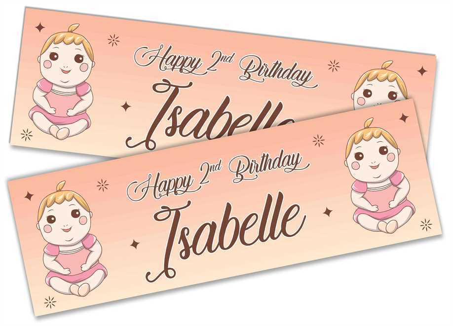 Personalised Birthday Banners Generic Design Children Kids Party Decoration 133